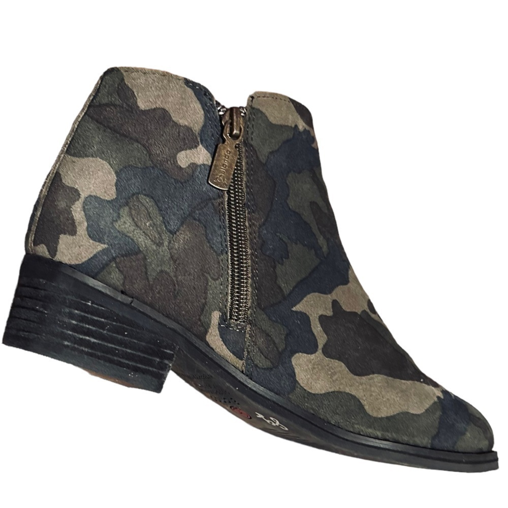 BLONDO Waterproof Camo Booties Leather Olive Army agree Women’s Sz 7.5 - Picture 8 of 10